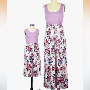 Floral Maxi Dress with Purple Top Size small
